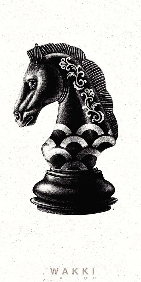 Chess Tattoo Ideas For Men, Simbols Tattoo, Piston Tattoo, Chess Piece Tattoo, Chess Tattoo, Knight Chess, Castle Tattoo, Surreal Tattoo, Statue Tattoo