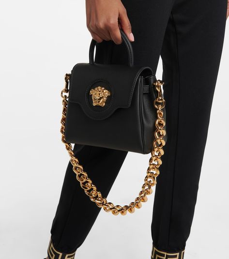 Versace Women, Versace Bag, Versace Handbags, Black Leather Tote Bag, Shoulder Strap Bag, Versace Bags, Denim Tote, Small Tote, Lady Dior Bag