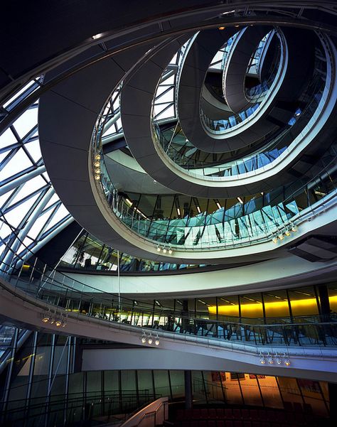 Stairs - circulation by PortlandDevelopments, via Flickr Walter Gropius Architecture, Norman Foster Architecture, Old Abandoned Houses, Norman Foster, London Design Festival, Hall Interior, Education Architecture, Classical Architecture, Spiral Staircase