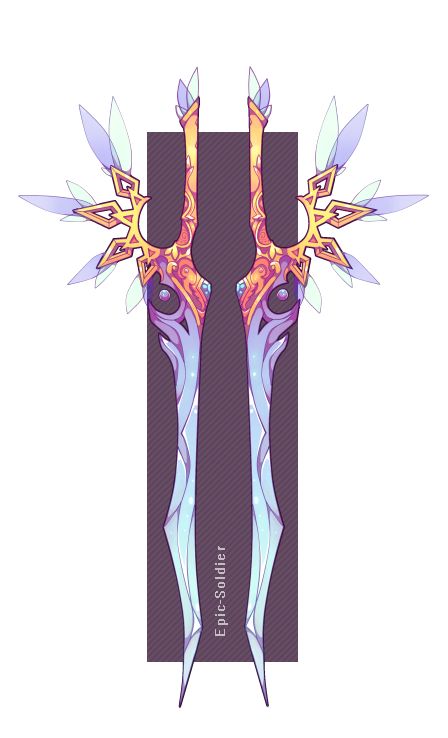 Weapon adopt 11 dual crystal blades(CLOSED) by Epic-Soldier Fantasy Props, Cool Swords, Prop Design, 판타지 아트, 영감을 주는 캐릭터, Drawing Tips, Art Reference Photos, Art Reference Poses, Fantasy Character Design