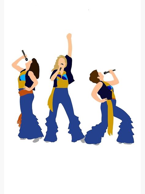 "Donna and the Dynamos Young " Poster by GraceOchoa | Redbubble Donna And The Dynamos, The Dynamos, Donna Sheridan, Corn Painting, Resin Cups, Surya Namaskar, Image Film, Mama Mia, Mia 3