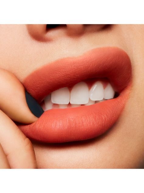 Burnt Orange Lipstick, Mac Powder Kiss Liquid, Orange Lipstick, Beautiful Teeth, Mac Powder, Orange Lips, Makeup News, Liquid Lip Color, Kissable Lips