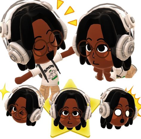 Mii Characters Aesthetic, Wii Characters, Different Poses, Black Cartoon, Animated Icons, Character Aesthetic, Art Plastique, Cartoon Art Styles, Cute Icons