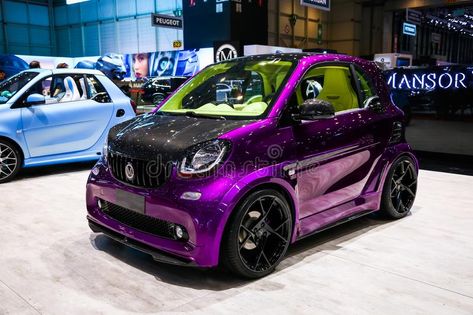 Smart Car Body Kits, Smart Brabus, Scion Iq, Smart Cars, Assumption Of Mary, Benz Smart, Luxury Van, Purple Car, Tiny Cars