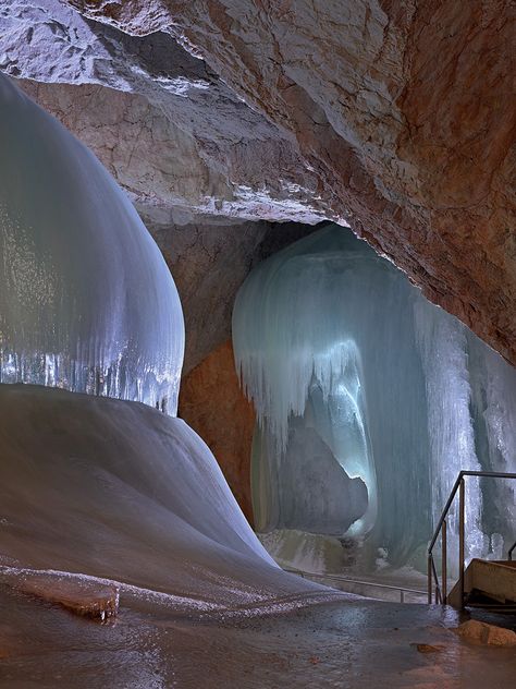 Beautiful Ice Sculptures at Eisriesenwelt in Werfen, the largest ice cave in the world. Kyoto Japan Travel, Ice Caves, Ice Cave, Austria Travel, European Travel, Places Around The World, Japan Travel, Wonderful Places, Beautiful World