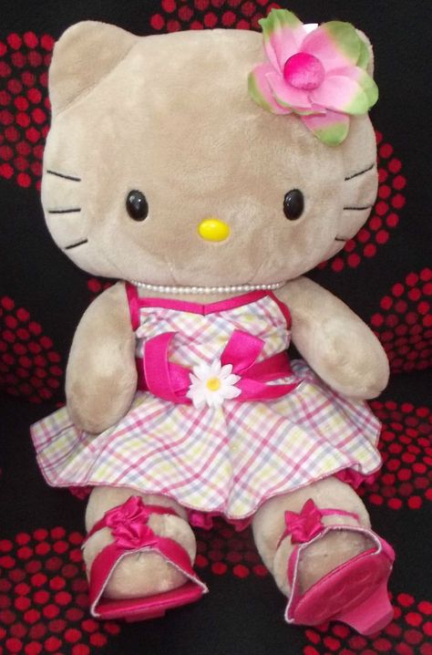 RARE BUILD A BEAR FACTORY SINGING TROPICAL HELLO KITTY WITH OUTFIT & SHOES Tropical Hello Kitty, Build A Bear Hello Kitty, Hello Kitty Build A Bear, Bear Hello Kitty, Build A Bear Outfits, Teddy Bears For Sale, Bear Outfits, Hello Hello, Hello Kitty Collection