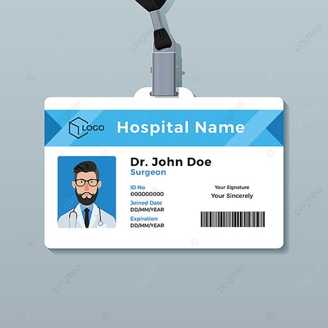 Doctor Id Card Template Medical Identity Badge Doctor Id Card, Medical Identity, Doctor Vector, Doctor Business Cards, Identity Card Design, Employee Id Card, Card Template Free, Medical Theme, Badge Template