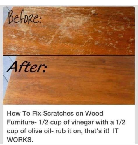 Scratches On Wood Furniture, Scratched Wood, Household Help, Cleaning Painted Walls, Wood Repair, Furniture Fix, Homemade Cleaning Solutions, Olive Oils, Household Cleaning Tips