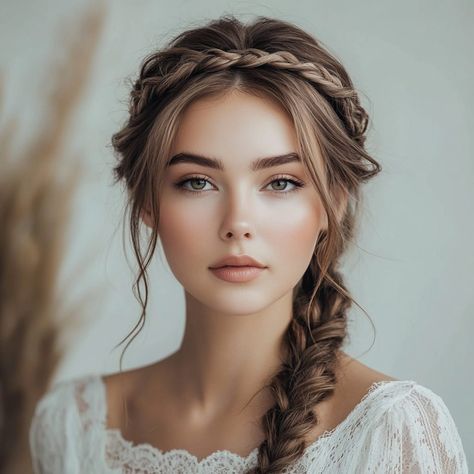 55 Effortless Crown Braid Hairstyles for Summer - Hair Guru Crown Braid Hairstyles, Crown Braid Updo, Hairstyles For Summer, Loose French Braids, Braided Crown Hairstyles, Loose Updo, Second Day Hairstyles, Tousled Hair, Messy Ponytail