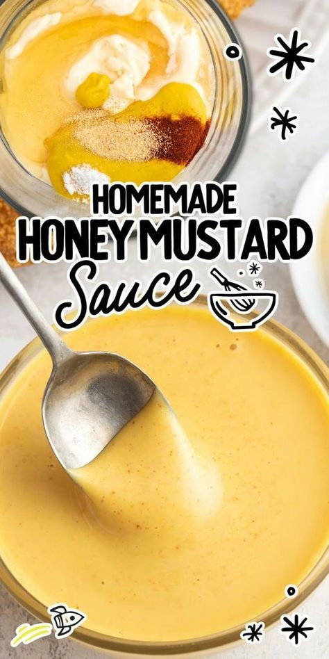 Honey Mustard Sauce Honey Mustard Sauce No Mayo, Diy Honey Mustard, Homemade Honey Mustard Sauce, Savoury Sauces, Honey Mustard Sauce Recipe, Honey Mustard Recipes, Diy Honey, Dipping Sauces For Chicken, Sweet Sauces