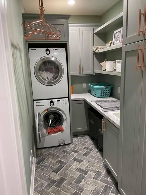 Laundry Room Decorations, Remodel Laundry Room, Washer Dryer Laundry Room, Closet Laundry Room, Narrow Laundry Room, Stacked Laundry Room, Laundry Room Ideas Small Space, Small Laundry Room Makeover, Pantry Laundry Room