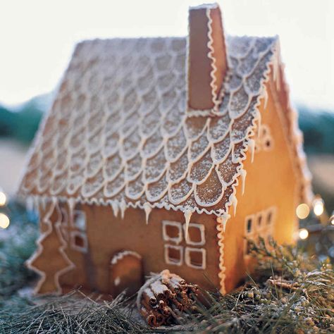 Swedish Gingerbread House Recipe | Martha Stewart Martha Stewart Gingerbread, Gingerbread House Dough, Swedish Gingerbread, Homemade Gingerbread House, Gingerbread Cookie Dough, Gingerbread House Recipe, Gingerbread Dough, Molten Chocolate Lava Cake, Simple Cottage