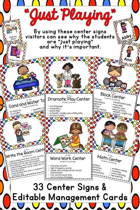 Preschool Classroom Center Signs, Center Signs For Preschool Free, Classroom Center Signs, Preschool Center Signs, Prek Ideas, Children Games, Preschool Prep, Starting A Daycare, Preschool Rooms