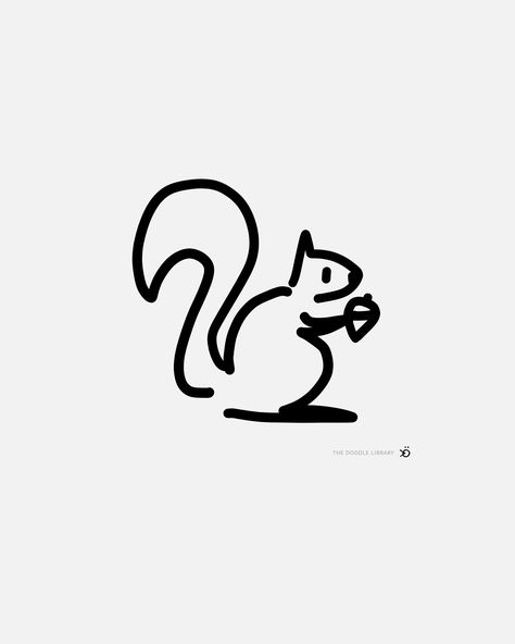 squirrel Painting Squirrels Easy, Squirrel Doodle Cute, Squirrel Doodle Easy, Squirrel Sketch Easy, Squirrel Line Tattoo, Draw Squirrel Easy, Cartoon Squirrel Drawing Easy, Squirrel Drawing Simple, Squirell Drawing Cartoon