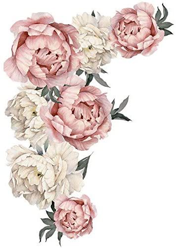 Flower Decals, Removable Wall Art, Big Wall Art, Flower Wall Decals, Nursery Decals, Flower Wall Stickers, Removable Wall Stickers, Peony Rose, Soyut Sanat Tabloları