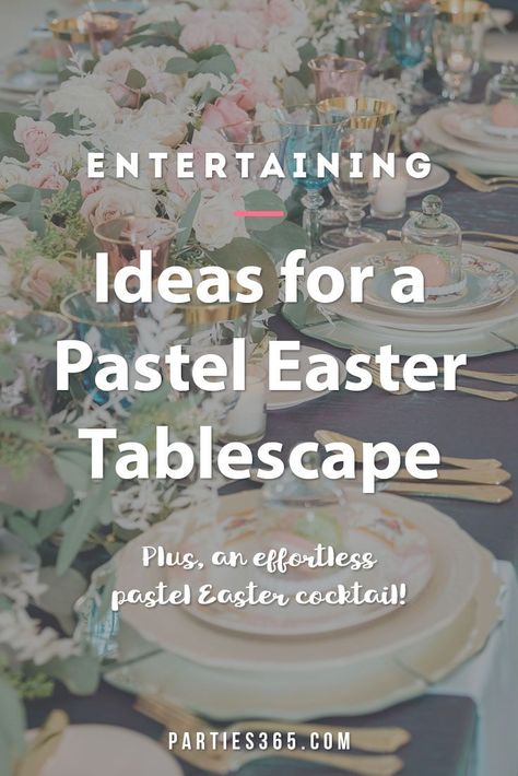 Want to set a beautiful table for Easter Brunch or Dinner? Discover decoration ideas for a pastel inspired Easter tablescape with floral centerpieces, lovely place settings and gorgeous seasonal runners. Easter Dinner Tablescape, Easter Macaroons, Easter Luncheon, Easter Brunch Tablescape, Easter Drink, Easter Dinner Table, Easter Place Settings, Easter Entertaining, Brunch Table