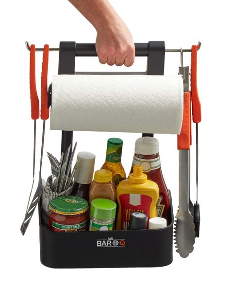 PRICES MAY VARY. EASY TO CARRY TO AND FROM THE GRILL - Simplify every BBQ, tailgate, or camping trip with Mr. Bar-B-Q’s Deluxe Grill Caddy. Designed with a sturdy, full-sized handle, this premium organizer ensures all your grilling essentials are right at hand. Easily store and transport paper towels, grilling tools, condiments, sauces, and more—keeping everything organized by your grill side. Whether you’re hosting a backyard barbecue, enjoying a picnic, or camping under the stars, this versati Bbq Caddy, Grilling Essentials, Bus Ideas, Kitchen Utensil Storage, Condiment Caddy, Utensil Caddy, Grilling Sides, Yard Party, Bar B Q