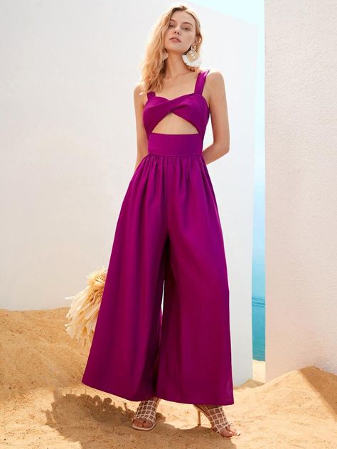 Fiesta Outfit, Cami Jumpsuit, Red Violet, Hot Outfits, Homecoming Dresses, Jumpsuits For Women, Summer Women, Jumpsuit Romper, Violet