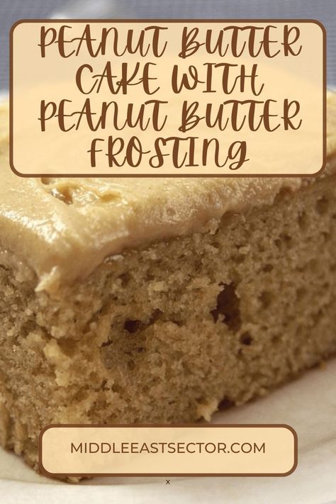 My homemade Peanut Butter Cake with Peanut Butter Frosting is an old school recipe that will quickly become a family favorite. You will find the moist cake loaded with peanut butter flavor. Then we top it with the best peanut butter frosting.Peanut butter fans are going to go crazy for this Peanut Butter cake. I Best Peanut Butter Frosting, Easy Peanut Butter Cake, Cake With Peanut Butter Frosting, 3 Ingredient Peanut Butter Cookies, Peanut Butter Sheet Cake, Peanut Butter Honey, Peanut Butter Cake, Peanut Butter Frosting, Peanut Butter Cheesecake