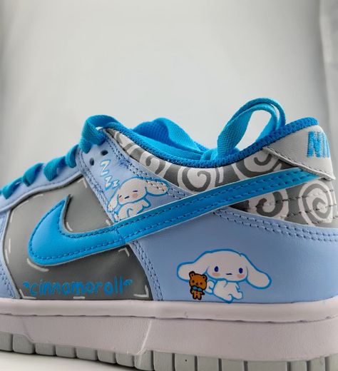 A great way to spend your 10th birthday 🎉 Cinnamoroll / Lakers design for @jeremiahtheactor 🤩 - - - - - #customshoes #sneakers #nikedunk #cinnamoroll #lakers #customized 10th Birthday, Custom Shoes, Nike Dunks, Instagram A, Nike, Sneakers, Birthday, 10 Things, On Instagram