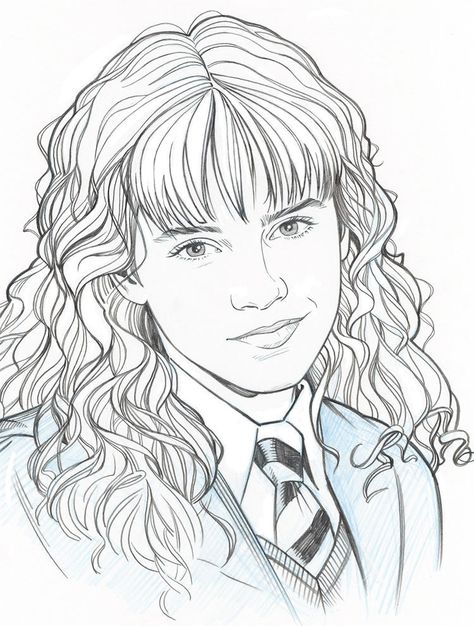 Hermione Granger Drawing, Harry Potter Portraits, Harry Potter Sketch, Harry Potter Coloring Pages, Harry Potter Free, Harry Potter Colors, Harry Potter Art Drawings, Harry Potter Kids, Harry Potter Artwork