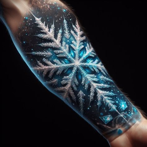 Theme Tattoo Sleeve, Best Feminine Tattoos, Winter Tattoo, Black Light Tattoo, Arm Tattoos For Guys Forearm, Harley Tattoos, Snow Flake Tattoo, Autumn Tattoo, Bird Tattoos