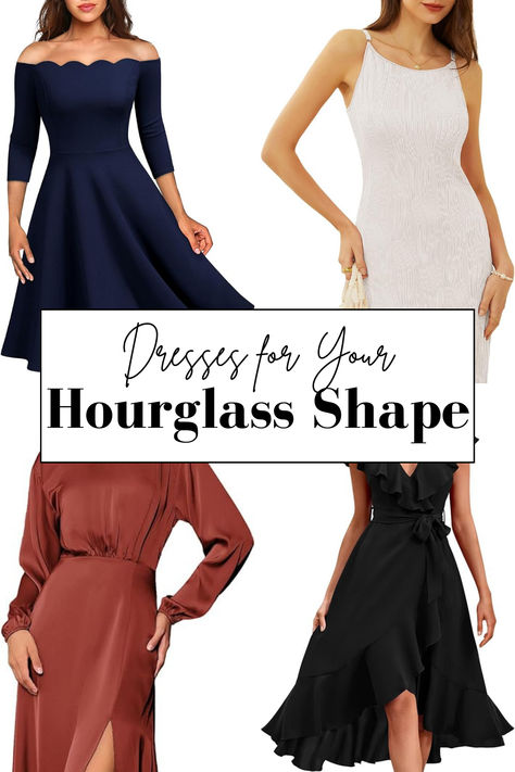 Do you have an hourglass shape? Then you want to wear a dress that flatters your curves, rather than hide them. In this guide, we have put together the most flattering and stylish dresses for hourglass shape. They will make you feel confident and comfortable on any occasion! Read more for: hourglass shape what to wear, hourglass shape outfits, clothes for hourglass shape, how to dress hourglass shape, hourglass shape dress, dresses for hourglass shape How To Dress Hourglass Shape, Hourglass Shape Outfits, Clothes For Hourglass Shape, Dresses For Hourglass Shape, Hourglass Shape Dress, Clothes For Hourglass, Hourglass Figure Dress, Shape Dress, Hourglass Dress