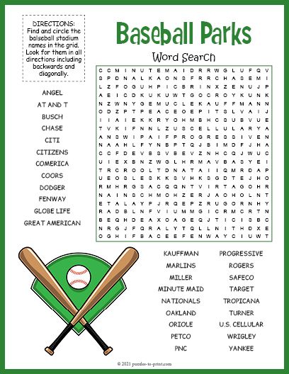 Sports Word Search Printables, Baseball Word Search, Word Puzzles For Kids, Interactive Notebooks Templates, Printable Baseball, School Library Decor, Free Word Search Puzzles, Word Search Puzzles Printables, Elementary Physical Education