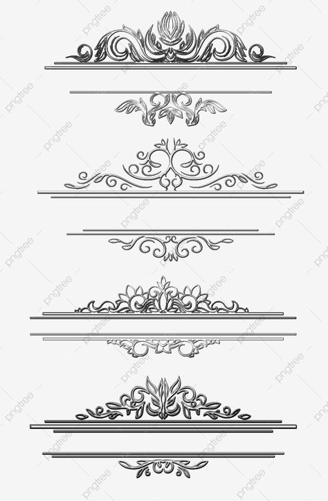 Royal Border Design, Rectangle Border Design, Black Border Frame, Title Border, Title Png, Vintage Title, Bord Design, Flourish Border, Png Material