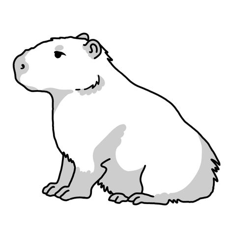 Capybara Drawing Reference, How To Draw A Capybara, How To Draw Capybara, Capybara Drawing Easy, Capybara Drawing Simple, Capybara Outline, Capybara Sketch, Drawing Capybara, Capybara Drawing