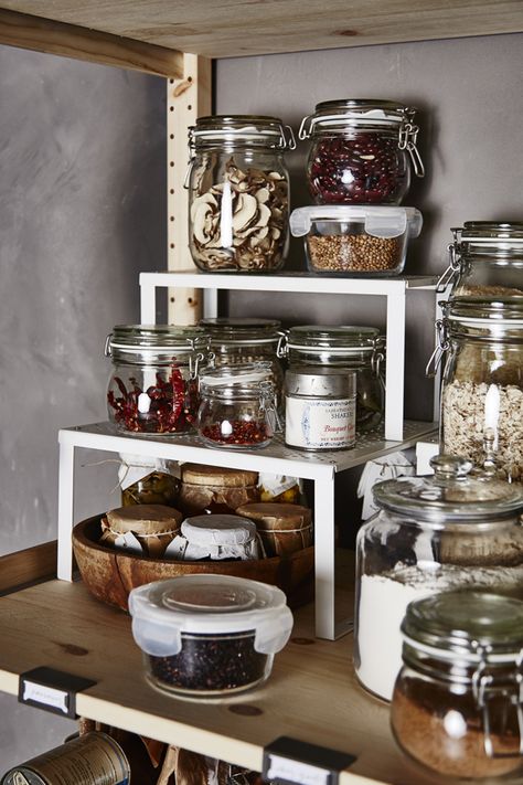 The perfect pantry? Coming right up! The IKEA IVAR storage furniture system is designed so you can combine the different pieces to suit you and your space by creating the combination of shelves, drawers and cabinets you want. Ikea Pantry, Perfect Pantry, Ikea Ivar, Diy Pantry, Kitchen Organisation, Rustic Farmhouse Kitchen, Pantry Storage, Pantry Organization, Kitchen Cupboards