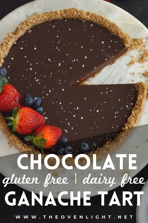 Dairy Free Chocolate Ganache, No Bake Chocolate Tart, Dairy Free Ganache, Dairy Free Chocolate Dessert, Lactose Free Desserts, Gluten Free Chocolate Desserts, Dairy Free Pudding, Ganache Tart, Dark Chocolate Desserts