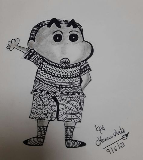 i tried shinchan in mandala arts. Mandala Arts, Easy Mandala Drawing, Simple Mandala, Mandala Drawing, Mandala Art, Art Sketches, I Tried, Vault Boy, Humanoid Sketch