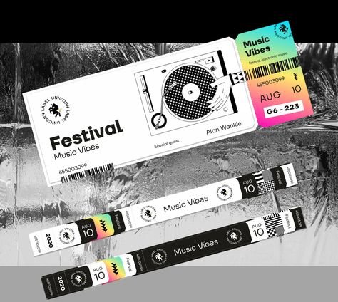 Behance :: For You Unicorn Label, Visuell Identitet, Ticket Design, 카드 디자인, Event Branding, The Guys, Recording Studio, Party Design, Corporate Identity