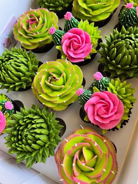 Spring Themed Cupcakes, Mother S Day Cupcakes, Mothers Day Cupcakes Ideas, Mother’s Day Cupcakes, Spring Cupcake Ideas, Pretty Cupcakes Designs, Whole Foods Cake, Succulent Cupcakes, Succulent Cake