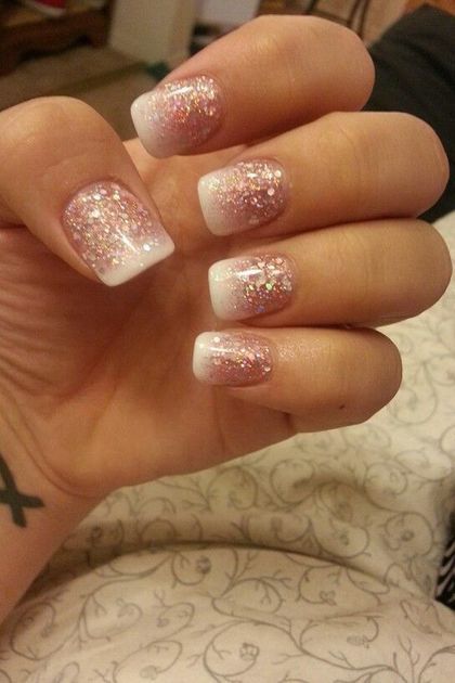 Sparkle French Manicure, Fancy Nail Art, Wedding Nail Art Design, Glitter French Manicure, Video Makeup, French Manicure Designs, French Tip Nail Designs, French Nail Designs, Super Nails