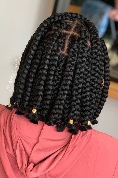 Bob Braids Hairstyles, Short Box Braids Hairstyles, Short Box Braids, Bob Braids, African Hair Braiding Styles, Long Box Braids, Afrikaanse Mode, Box Braid, Short Braids