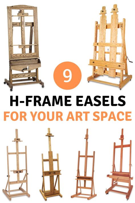 Diy Art Easel How To Make, H Frame Easel, Easels For Painting, Art Easel Aesthetic, Big Art Studio, Artist Organization, Artist Easel Plans, Diy Easel, Art Supplies List