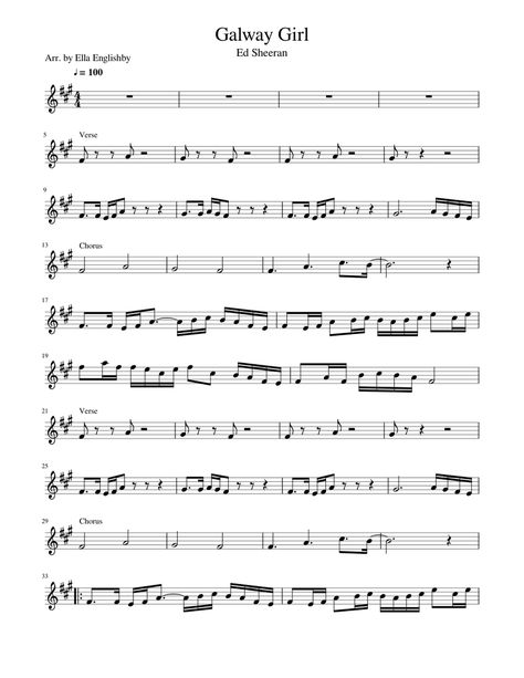 Galway Girl Ed Sheeran, Galway Girl, Violin Parts, Galway, Free Sheet Music, Ed Sheeran, Violin, Sheet Music, Music