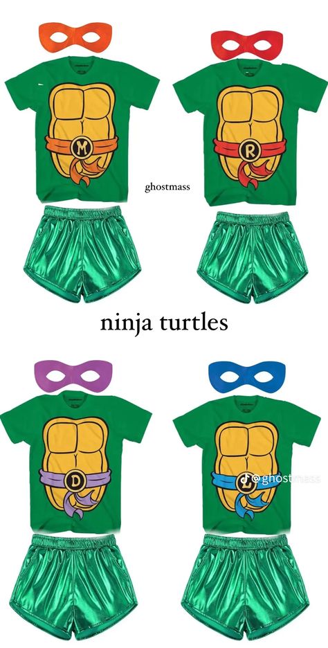 Ninja Turtles Costumes Woman, Teenage Mutant Ninja Turtles Halloween Costume Group, Ninja Turtle Family Costume, Ninja Turtles Halloween Costumes, Teenage Mutant Ninja Turtles Halloween Costume, Diy Ninja Turtle Costume, Tmnt Costume, Halloween Softball