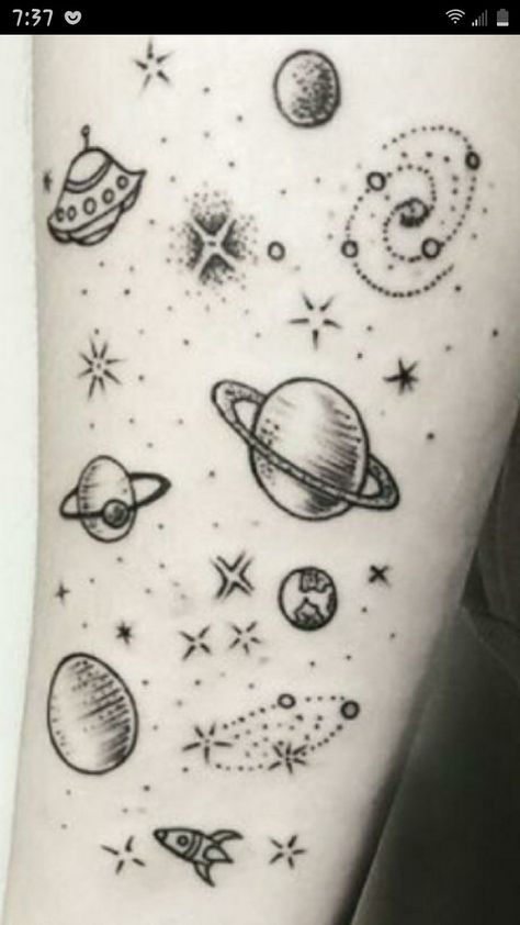 Space Tattoo Filler Ideas, Galaxy Filler Tattoo, Blank Space Tattoo Filler, Galaxy Tattoo Filler, Outer Space Tattoo Ideas, Space Filler Tattoo, Universe Tattoo Ideas, Simple Space Tattoos, Galaxy Tattoo Sleeve