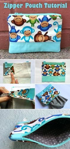 Zipper Pouch Tutorial, Pouch Tutorial, Sew Ins, Mask Diy, Costura Diy, Bag Sewing, Diy Purse, Zippered Pouch, Wrapping Ideas