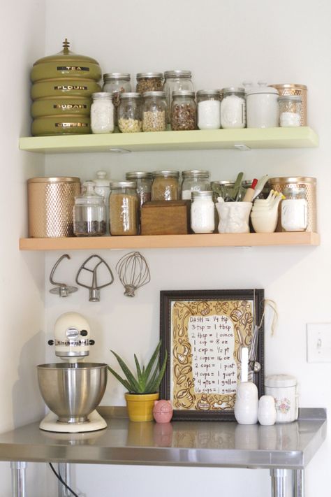 5 Clever Ways to Store Your Stand Mixer Attachments & Food Processor Blades Baking Nook, Bakery Organization, Bread Station, Kitchen Corner Pantry, Baking Corner, Baking Center, Baking Station, Organiser Cucina, Corner Pantry