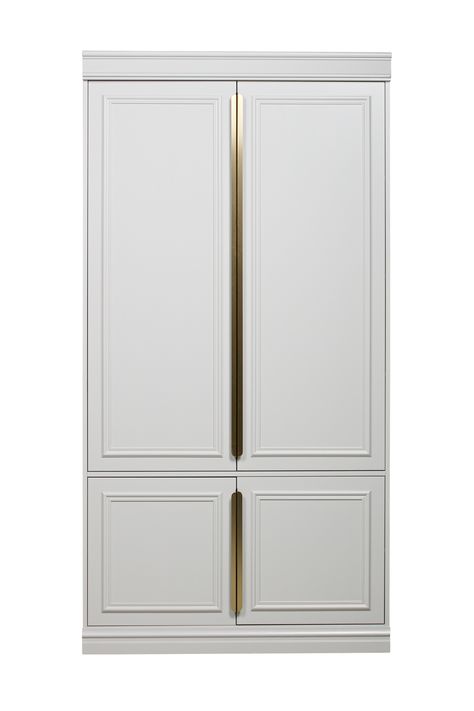 White Brass Accent Storage Cabinet - M | BePureHome Organize | Dutchfurniture.com Classic Cabinet, Painted Cupboards, Classic Closet, Accent Storage Cabinet, Dutch Furniture, Modern Closet, Wardrobe Handles, Elegant Bedroom, Modern Door