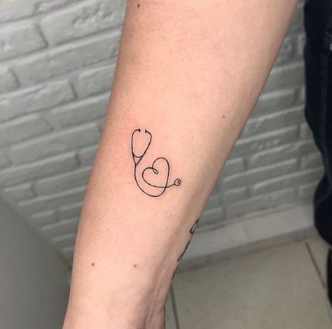 Nursing Tattoos For Women, Nursing Tattoo, Nurse Tattoo Ideas, Nursing Tattoos, Healthcare Tattoo, Stethoscope Tattoo, Ems Tattoos, Doctor Tattoo, Nurse Tattoo