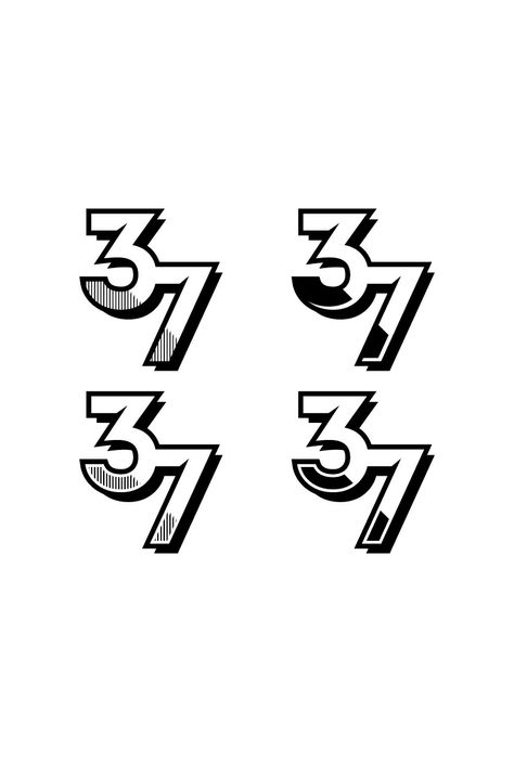 Pechito López's 37 racing number design 37 Number Logo, 37 Tattoo Number, Ft Logo, Typographic Posters, Number Fonts, 7 Logo, Number Logo, Unity Games, Logo Idea