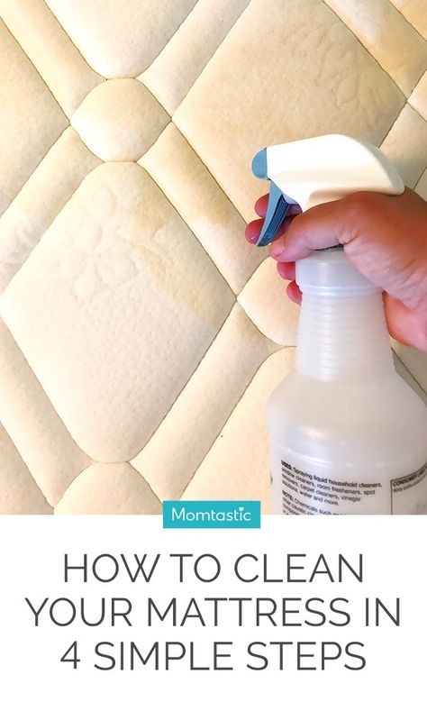 How to Clean Your Mattress in 4 Simple Steps Clean Mattress Stains, Clean Your Mattress, Mattress Cleaner, Diy Mattress, Mattress Stains, Disinfectant Spray, Mattress Cleaning, Dawn Dish Soap, Household Cleaning Tips