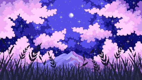 Linux Wallpapers, Purple Field, Purple World, Hip Hop Playlist, Lofi Music, 2560x1440 Wallpaper, Pixel Art Background, Cute Laptop Wallpaper, Desktop Wallpaper Art