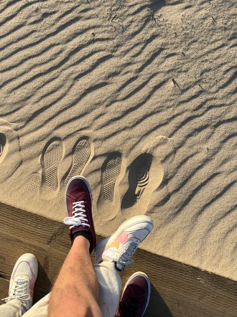 Subtle Couple Pictures, Beach Footprints, Couple Picture, Couple Aesthetic, Couple Pictures, Superga Sneaker, Romance