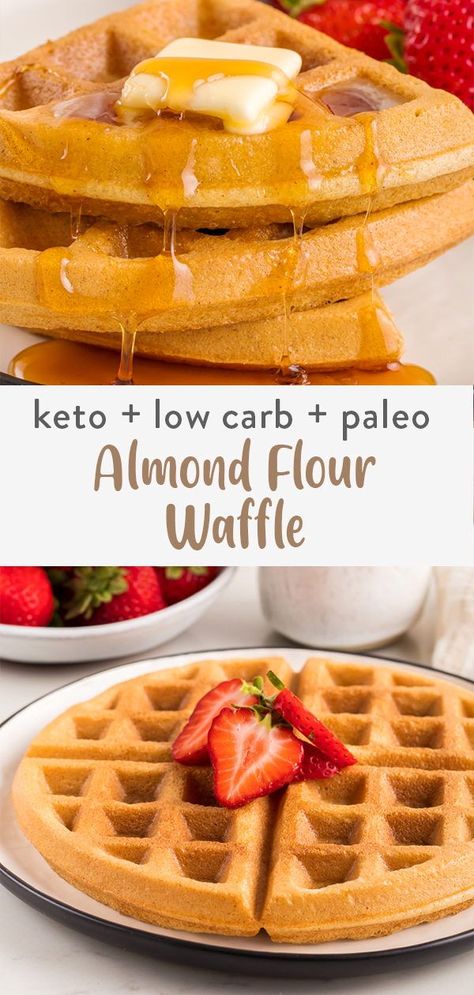 Almond Flour Waffles Easy, Sugar Free Waffles, Waffle Mix Recipes, Diy Waffles, Coconut Flour Waffles, Almond Flour Waffles, Keto And Gluten Free, Waffle Recipe Healthy, Paleo Waffles